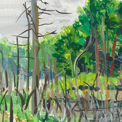 Study #7, watercolor on paper by Mia Scheffey